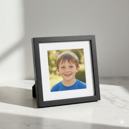 Black 6x8 Picture Frame - Wood Finish for Table or Wall