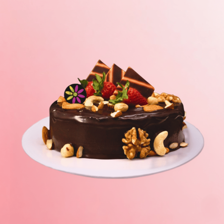 Rich Chocolate Nut Cake for Birthday - Imogifts