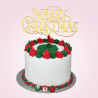 Gold Merry Christmas Wreath Cake
