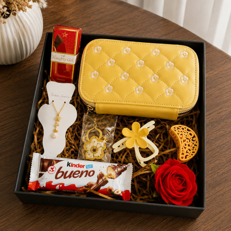 Golden Bloom Charm Box – Elegant Gift Hamper for Her Sri Lanka
