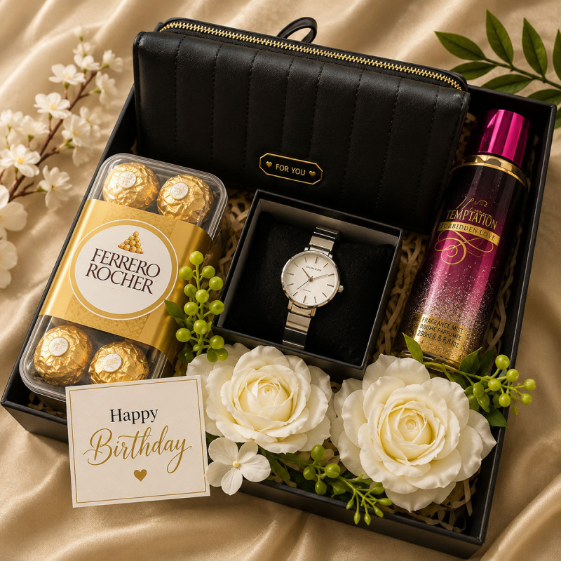 Midnight Rose Elegance Box – Luxury Ladies Birthday Gift Hamper Sri Lanka