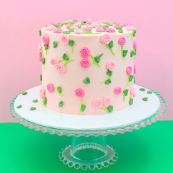 Order Custom Peach & Pink Buttercream Rose Vine Cake | imogifts.com