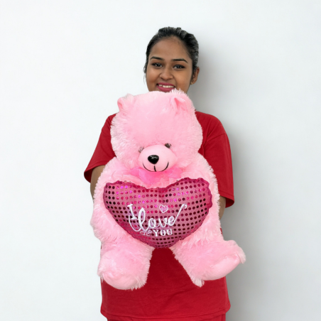 Pink 'I Love You' Teddy