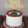 Gold Merry Christmas Wreath Cake